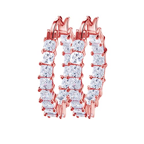 jieGorge Ohr Frauen vergoldet dünne Mode Ohrring Schnalle Kupfer Ohrringe Zirkon Ohrringe Mini Ohrstecker (Rose Gold, One Size) von jieGorge