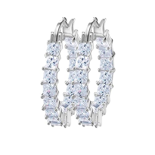 jieGorge Ohr Frauen vergoldet dünne Mode Ohrring Schnalle Kupfer Ohrringe Zirkon Ohrringe Mini Ohrstecker (White, One Size) von jieGorge