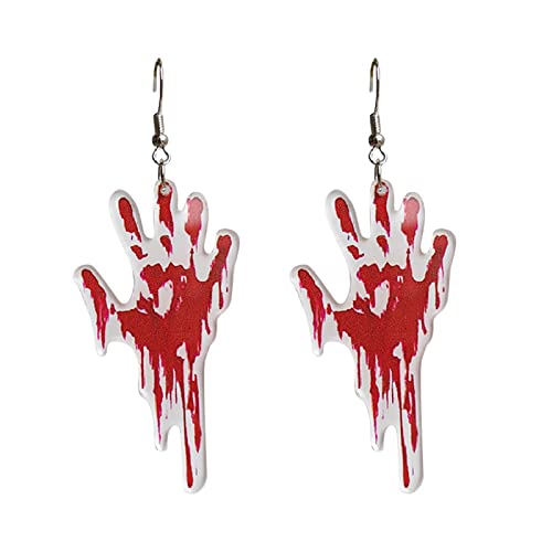 jieGorge Ohrhänger Halloween Damen Lang Ohrhänger Ohrstecker Ohrstecker Halloween Kostüm Accessoires Goth Punk Front Nicht Durchdringende Ohrringe (B, One Size) von jieGorge
