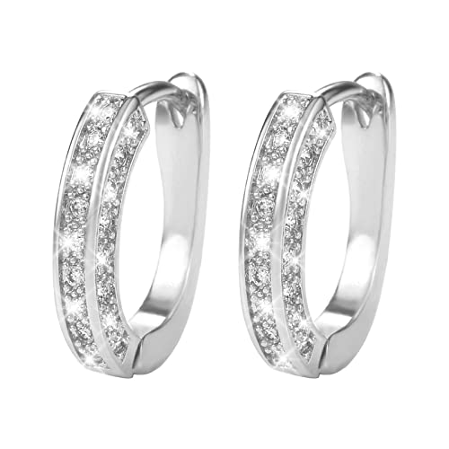 jieGorge Ohrringe Diamantschnalle Ohrringe Zirkon Frauen Flash Intarsien U-förmig Voll Super Gold Ohr Ohrringe Tier Ohrstecker (Silver, One Size) von jieGorge