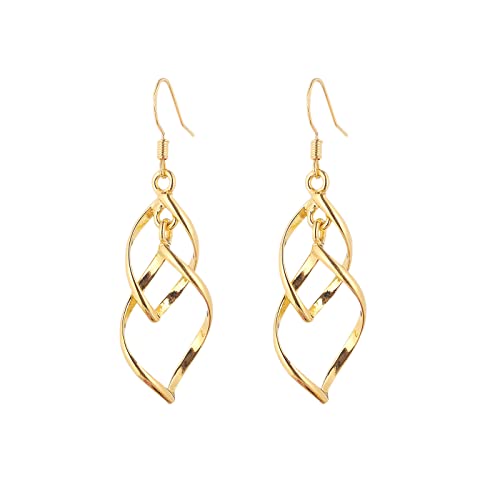 jieGorge Ohrringe Double Layered Legierung Ohrringe Glänzend Damen Mode Super Ring OL Classic Ohrringe Zierliche Ohrstecker (Gold, One Size) von jieGorge