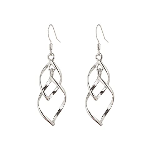 jieGorge Ohrringe Double Layered Legierung Ohrringe Glänzend Damen Mode Super Ring OL Classic Ohrringe Zierliche Ohrstecker (Sliver, One Size) von jieGorge