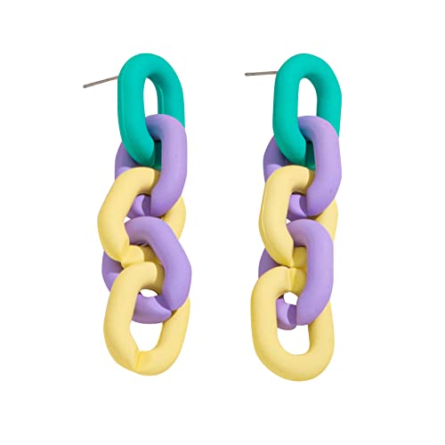 jieGorge Ohrringe Farbe Elegant Damen Französisch Acryl Retro Ohrringe Mode Temperament Reine Ohrringe Schottland Ohrringe (Green, One Size) von jieGorge