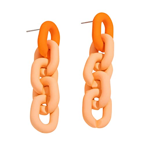 jieGorge Ohrringe Farbe Elegant Damen Französisch Acryl Retro Ohrringe Mode Temperament Reine Ohrringe Schottland Ohrringe (Orange, One Size) von jieGorge