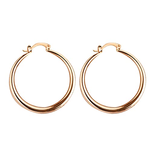 jieGorge Ohrringe Verlobungsgeschenke Party große runde Ohrringe Schmuck für Prinzessin Hochzeit Ohrringe Gold runde Ohrringe ene Einfädler Ohrringe (Rose Gold, One Size) von jieGorge