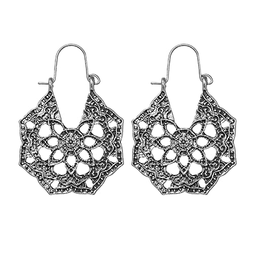 jieGorge Ohrringe in Gold geschnitzt Silber-Blume Fan-geformte Ohrringe in Gold Elegante Ohrringe für Frauen Ohrringe Für Jugendliche (D, One Size) von jieGorge