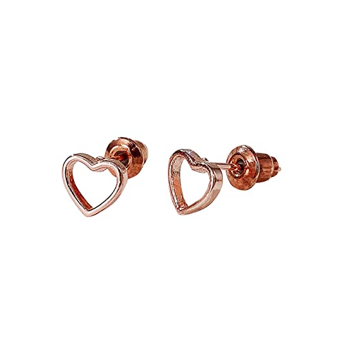 jieGorge Romantische Ohrringe der herzförmigen hohlen Frauen Ohrstecker-Liebes-Ohrring-Ohrring-Ohrringe Ohrringe Linie (Rose Gold, One Size) von jieGorge