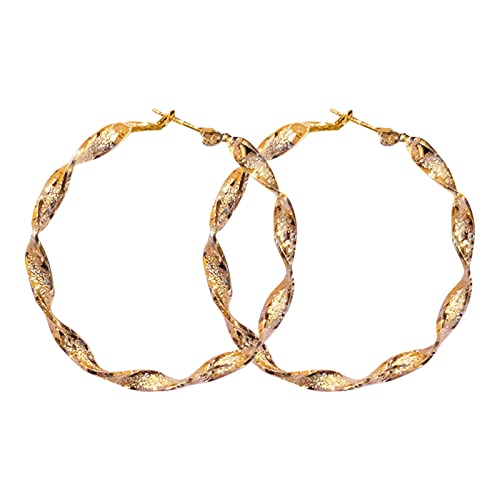 jieGorge Silberner Nadel-Entwurfs-Sinn-Metallkreis-Mode-Wellen-Persönlichkeits-Netz-rote Ohrringe-Ohrringe Maritim Ohrringe Damen (Gold, One Size) von jieGorge