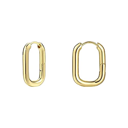 jieGorge Vergoldetes leichtes Set GoldThick Set Creolen Geschenk Damen Ohrring Dicke Creolen offene Ohrringe Kleine Creolen (B, One Size) von jieGorge
