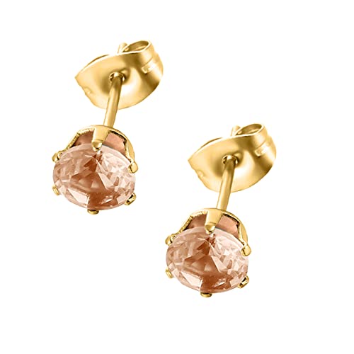 jieGorge Zirkon-Mikro-Intarsien-Ohrringe Ohrrunde und Schwarze -Ohrringe Weiße Zinken-Ohrclips Kerze Ohrringe (Beige, One Size) von jieGorge