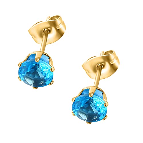 jieGorge Zirkon-Mikro-Intarsien-Ohrringe Ohrrunde und Schwarze -Ohrringe Weiße Zinken-Ohrclips Kerze Ohrringe (Sky Blue, One Size) von jieGorge