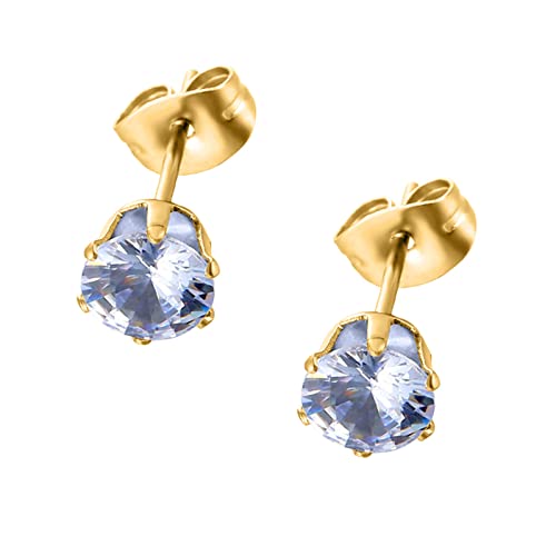 jieGorge Zirkon-Mikro-Intarsien-Ohrringe Ohrrunde und Schwarze -Ohrringe Weiße Zinken-Ohrclips Kerze Ohrringe (White, One Size) von jieGorge