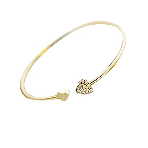 jieGorge Armbänder Für Paare Ostern Eröffnung Herz Liebe 2019 Für Frauen Armbänder Armbänder Kristall Armband Kristall Mode Armbänder Armbänder Für Frauen (Gold, One Size) von jieGorge