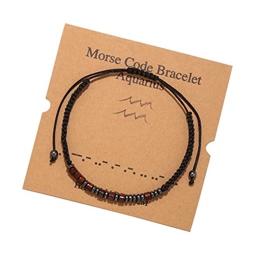 jieGorge Armbander Damen Ostern Chip Moos Eisen Konstellation Armband Schwarz Armband Paar Holz Armband 12 Armbänder Armbänder Für Jungen (A, One Size) von jieGorge
