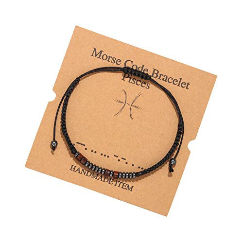 jieGorge Armbander Damen Ostern Chip Moos Eisen Konstellation Armband Schwarz Armband Paar Holz Armband 12 Armbänder Armbänder Für Jungen (B, One Size) von jieGorge