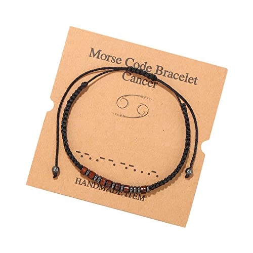 jieGorge Armbander Damen Ostern Chip Moos Eisen Konstellation Armband Schwarz Armband Paar Holz Armband 12 Armbänder Armbänder Für Jungen (F, One Size) von jieGorge