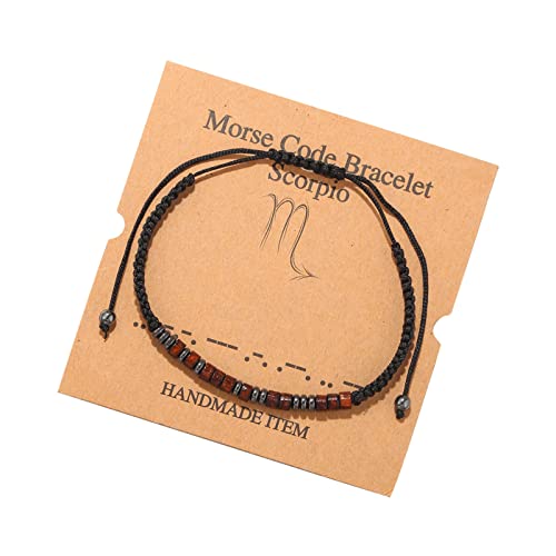jieGorge Armbander Damen Ostern Chip Moos Eisen Konstellation Armband Schwarz Armband Paar Holz Armband 12 Armbänder Armbänder Für Jungen (J, One Size) von jieGorge