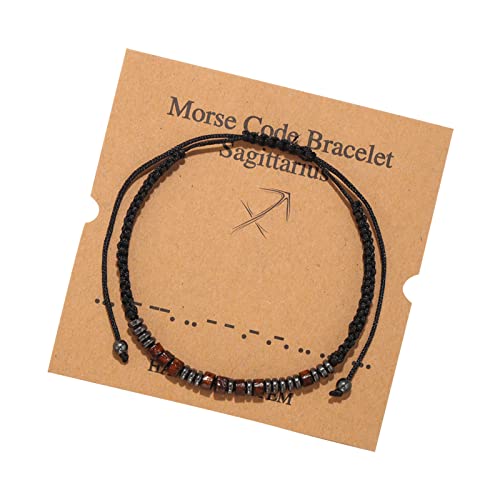 jieGorge Armbander Damen Ostern Chip Moos Eisen Konstellation Armband Schwarz Armband Paar Holz Armband 12 Armbänder Armbänder Für Jungen (K, One Size) von jieGorge
