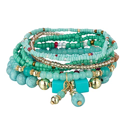 jieGorge Armbander Für Herren Ostern Stapelbare Perlenarmbänder Damen Herren Stretch Multilayer Armband Set Mehrfarbiger Schmuck Freundschaftsarmbänder (B, One Size) von jieGorge