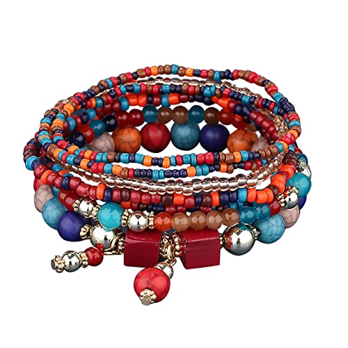 jieGorge Armbander Für Herren Ostern Stapelbare Perlenarmbänder Damen Herren Stretch Multilayer Armband Set Mehrfarbiger Schmuck Freundschaftsarmbänder (G, One Size) von jieGorge