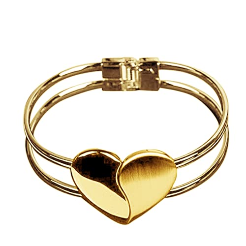 jieGorge Armreifen Für Damen Ostern Armband-Stulpe-Armband-Dame Heart Bling Geschenk-Armband-Elegante Art- und Weisearmbänder Armbänder Packen (Gold, One Size) von jieGorge