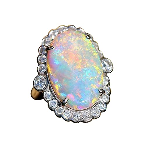 jieGorge Böhmische Ringe Paar Princess Cut Diamond Set Ring Mode Luxus Frauen Engagement Hochzeit Schmuck Modekreativer, Leichter, Verstellbarer Persönlichkeitsring für Damen (Silver, 8) von jieGorge