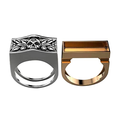 jieGorge Bunte Ringe und Frauen Punk Männer Anzug kreative Abdeckring abnehmbare StyleSkull Ringe Modekreativer, Leichter, Verstellbarer Persönlichkeitsring für Damen (A, 12) von jieGorge