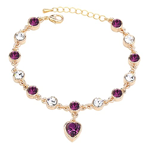 jieGorge Damenarmbänder Ostern Roségold-Armband Damen tragen All Schmuck Europäisches und amerikanisches einfaches Liebeskonstellationsarmband Charm-Armbänder (Purple, One Size) von jieGorge