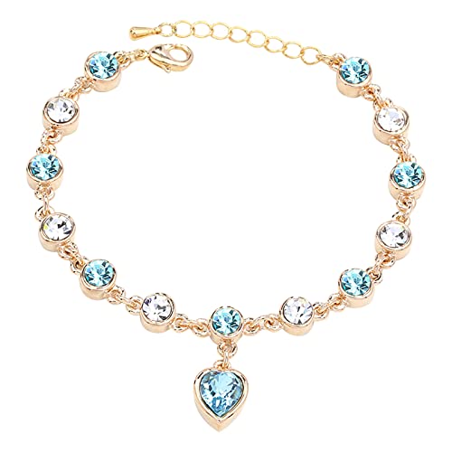 jieGorge Damenarmbänder Ostern Roségold-Armband Damen tragen All Schmuck Europäisches und amerikanisches einfaches Liebeskonstellationsarmband Charm-Armbänder (Sky Blue, One Size) von jieGorge