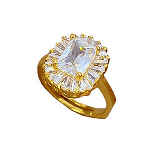 jieGorge Damenringe Größe 7 CZ Finger für Frauen offener Ring Band Ringe Manschette verstellbare Ringe Ringe (Gold, One Size) von jieGorge