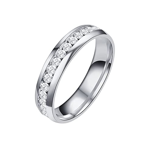 jieGorge EIN Ring 6MM Titanstahl sandgestrahlte Ringe Ehering Ringe für Frauen Ringe für Mädchen mattierte Ringe Geometrie Ringe Größe 6 bis 13 (Silver, 7) von jieGorge