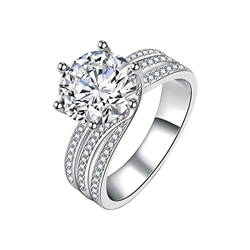 jieGorge Größe 5 Ringe für Frauen Super Flash Moissanite Ringförmige Verlobungsringe für Frauen Moissanite Twisted Verlobungsringe Hochzeitstag Versprechen Ringe für Braut Frau Freundin (K, One Size) von jieGorge