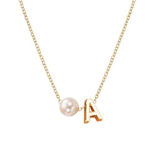 jieGorge Halskette für Partys 26 Initial Perlenkette für Frauen Silberketten für Frauen AZ 26 Alphabet Initial Halsketten für Teen Girls Schmuck Halskette für Mama (A, One Size) von jieGorge