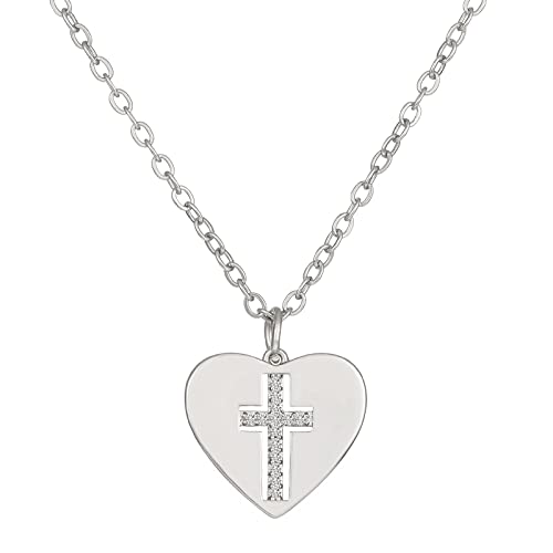 jieGorge Halskette für den Herbst für Frauen Mode Liebe Herz Anhänger Halskette Braut Engagement Hochzeit Schmuck Halskette Brief~Anhänger~Halskette (A, One Size) von jieGorge