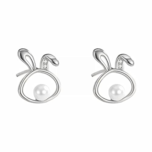 jieGorge Halskette mit Gravur Kaninchen-Jahr-Halsketten-Frauen-Art- und Weisehalsketten-Imitations-Perlen-Kaninchen-Anhänger Earnail-Ring-Armband Bulk~Halsketten (GD8, One Size) von jieGorge