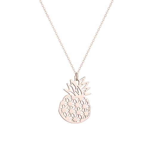 jieGorge Halskette mit Zirkonia für Frauen Frucht-Ananas-Halskette, süße Frucht-Accessoires, einfache Art, Halskette, Schmuck, Geschenke Tennis~Halskette (B, One Size) von jieGorge
