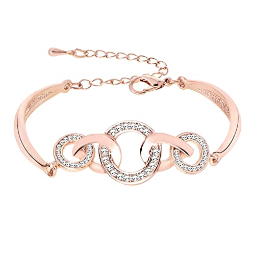 jieGorge Handgefertigte Armbänder Ostern -Herz-Armband Gutes Schwester-Armband Frauen-Geschenke für Beste Freundin Schwester-Herz-Armband Armbänder Ästhetisch (Rose Gold, One Size) von jieGorge