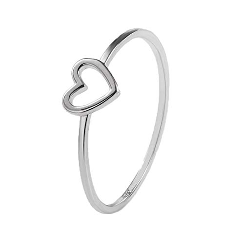 jieGorge Jungen Ringe Neues Geschenk für Hochzeit Herz Mode Ringe Freund Frau Schmuck geformte Ringe Modekreativer, Leichter, Verstellbarer Persönlichkeitsring für Damen (Silver, 7) von jieGorge
