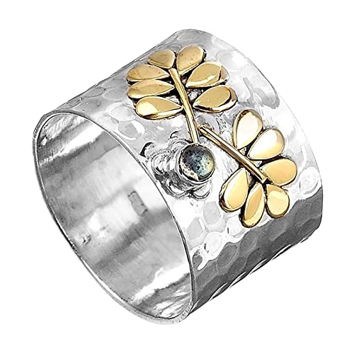 jieGorge Kantige Ringe Damenring Ring Modering Intarsien Persönlichkeit Damenschmuck Diamantring Verlobungsringe Modekreativer, Leichter, Verstellbarer Persönlichkeitsring für Damen (SL, 8) von jieGorge