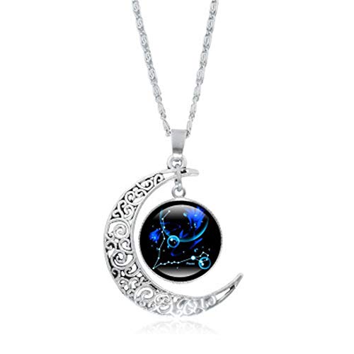 jieGorge Kette für Frauen Geschenke Kette für Mädchen Mutter für Mond Frauen 12 Konstellations-Accessoires Halsketten mit Initialen (Silver4, One Size) von jieGorge