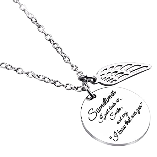 jieGorge Kette für Männer Engel Runde Halskette Edelstahl Memorial Sympathie Schmuck Frauen Mädchen Geschenke Große Halsketten für Damenmodeschmuck (Clear, One Size) von jieGorge