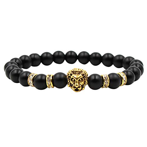 jieGorge Männer Armbänder Ostern Scrub Mode Stretch Einfache Armbänder Männer Antike und Silber Schwarz Frauen Armbänder Tonperlen Zur Herstellung Von Armbändern (Gold, One Size) von jieGorge