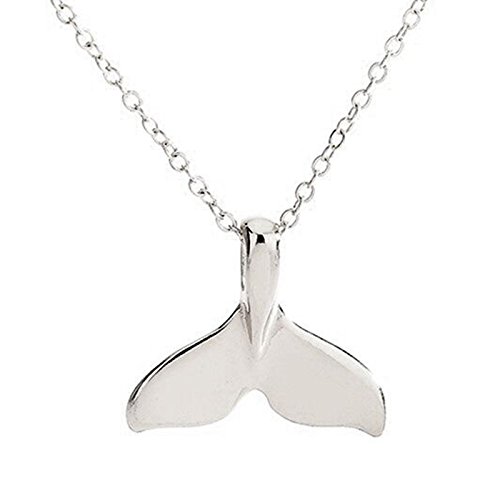 jieGorge Modern Damen Halskette Fischschmuck Halskette Anhänger Schwanz Meerjungfrau Frauen Charm Retro Seeschwalben Halsketten Anhänger Kettenhalskette Männer (Silver, One Size) von jieGorge
