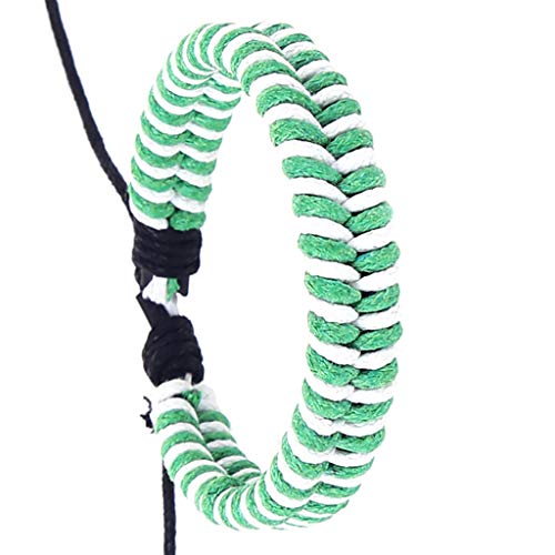 jieGorge Mutter-Tochter-Armbänder Ostern Einfache Armband Männer gewebte handgemachte Mode Seil Retro Mode Armbänder Goldene Perlenarmbänder Für Frauen (Green, One Size) von jieGorge