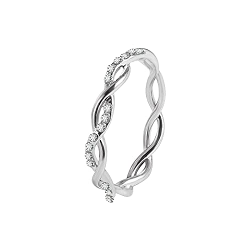 jieGorge Offener Herzring Hochzeit Strass Ring Schmuck Geschenk Fingerringe 511 Größe Frauen Legierung Ringe Modekreativer, Leichter, Verstellbarer Persönlichkeitsring für Damen (Silver, 6) von jieGorge