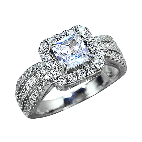 jieGorge Punkringe für Männer Legierung eingelegter Rhinestone-weiblicher Ring-populärer vorzüglicher Ring-einfacher Art- und Weiseschmucksachen (A, 6) von jieGorge