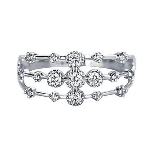 jieGorge Ring Paar Mode Frauen Diamant Open Work Ring Zirkon Verlobung Ehering (Silver, 11) von jieGorge