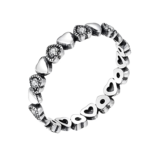 jieGorge Ring Schmuck Männer -Mikro-Intarsien und schöner Schmuck-Ring zum Valentinstag lieben einfache Ring-Tag-Zirkon-Ringe (Silver, 8) von jieGorge