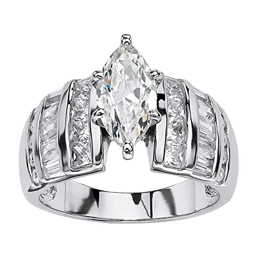jieGorge Ringe für Mädchen Mode Frauen Bling Zirkonia Ring Luxuriöser Schmuck Ring Modekreativer, Leichter, Verstellbarer Persönlichkeitsring für Damen (Silver, 9) von jieGorge