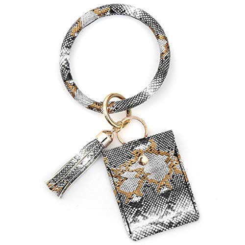 jieGorge Ringe verstellbar Ellipse mit Geldbörse Halterung Large Schlüsselanhänger Quassen-Anhänger Schlüssel Schlüssel Wristban Card Zubehör (Multicolor1, One Size) von jieGorge